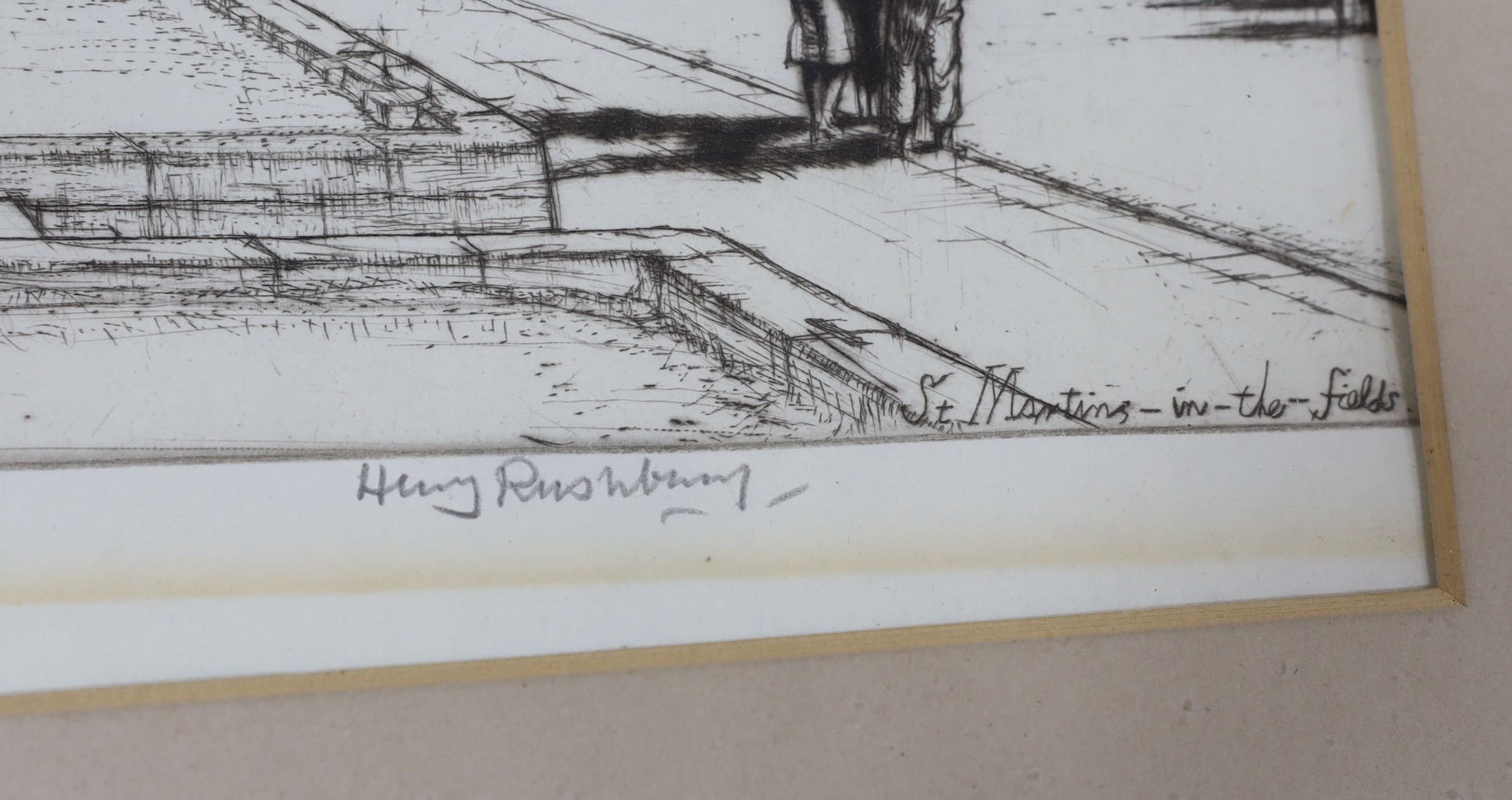 Sir Henry Rushbury (1889-1968), etching, 'St Martin's in the Fields', signed in pencil, 31 x 27cm